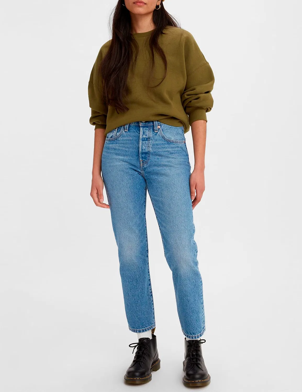Женские джинсы кроп с моделью 501 Levi's, Indigo Blue — фото 3