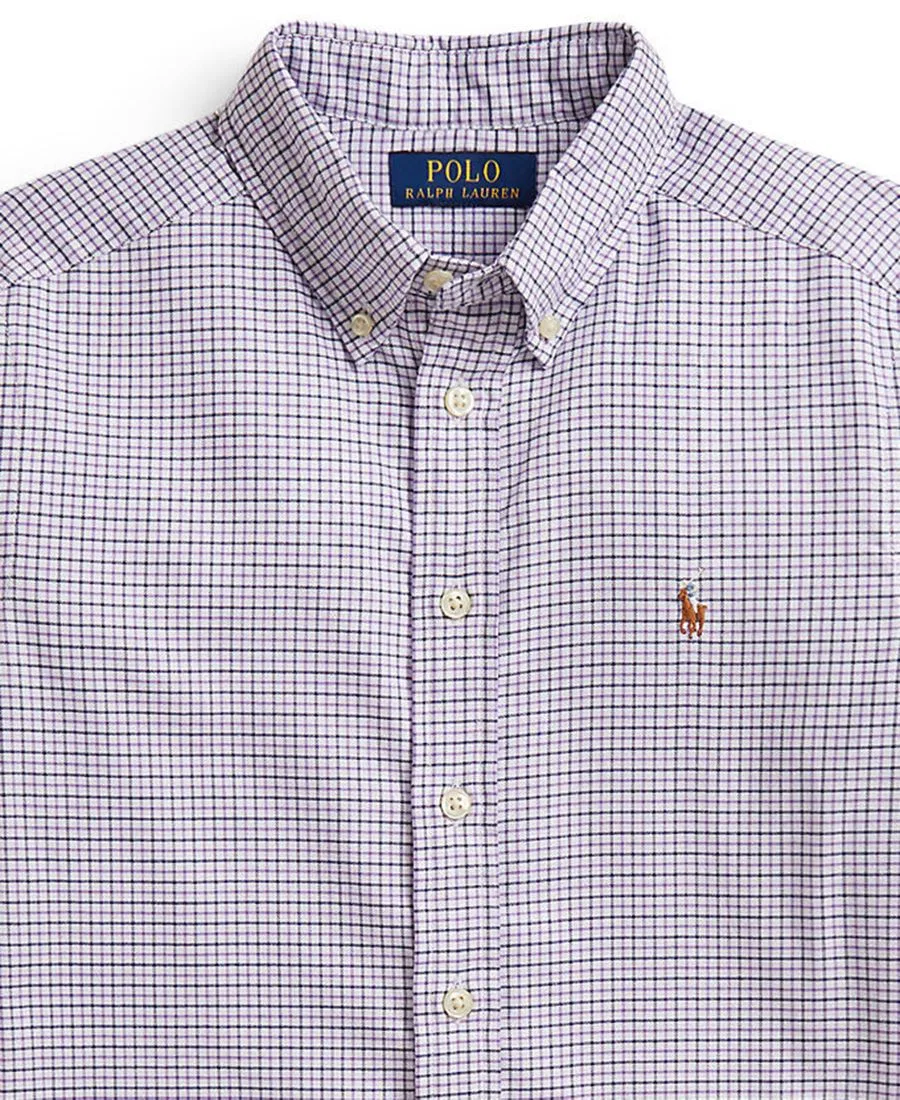 Рубашка с принтом в клетку с длинным рукавом Polo Ralph Lauren, White Purple Multi — фото 3