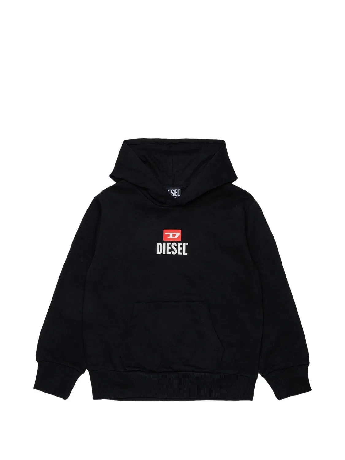 Худи с логотипом и деталями Diesel, черный