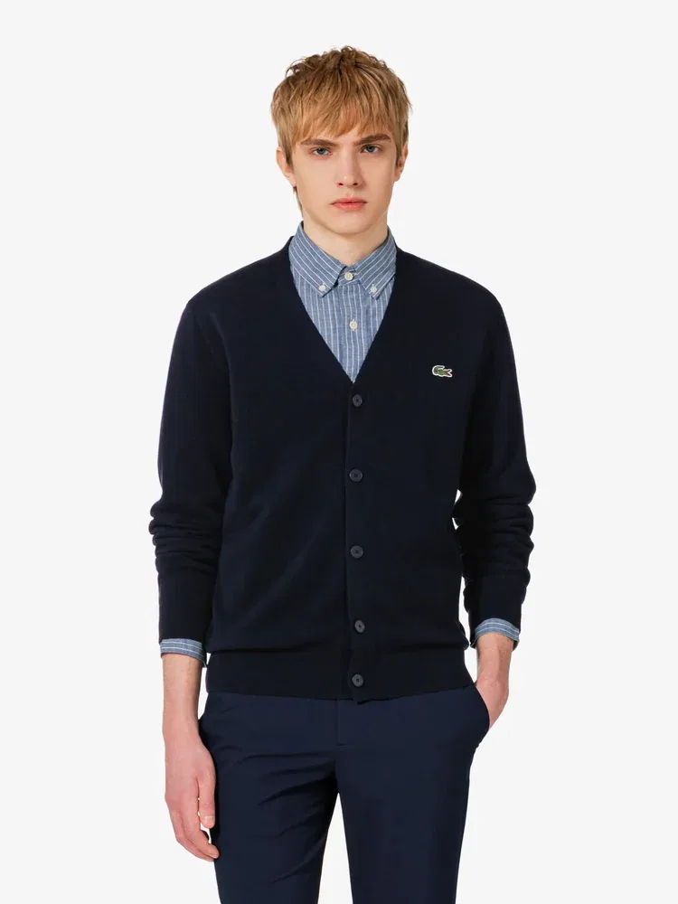 Кардиган V-образный пике LACOSTE, Navy