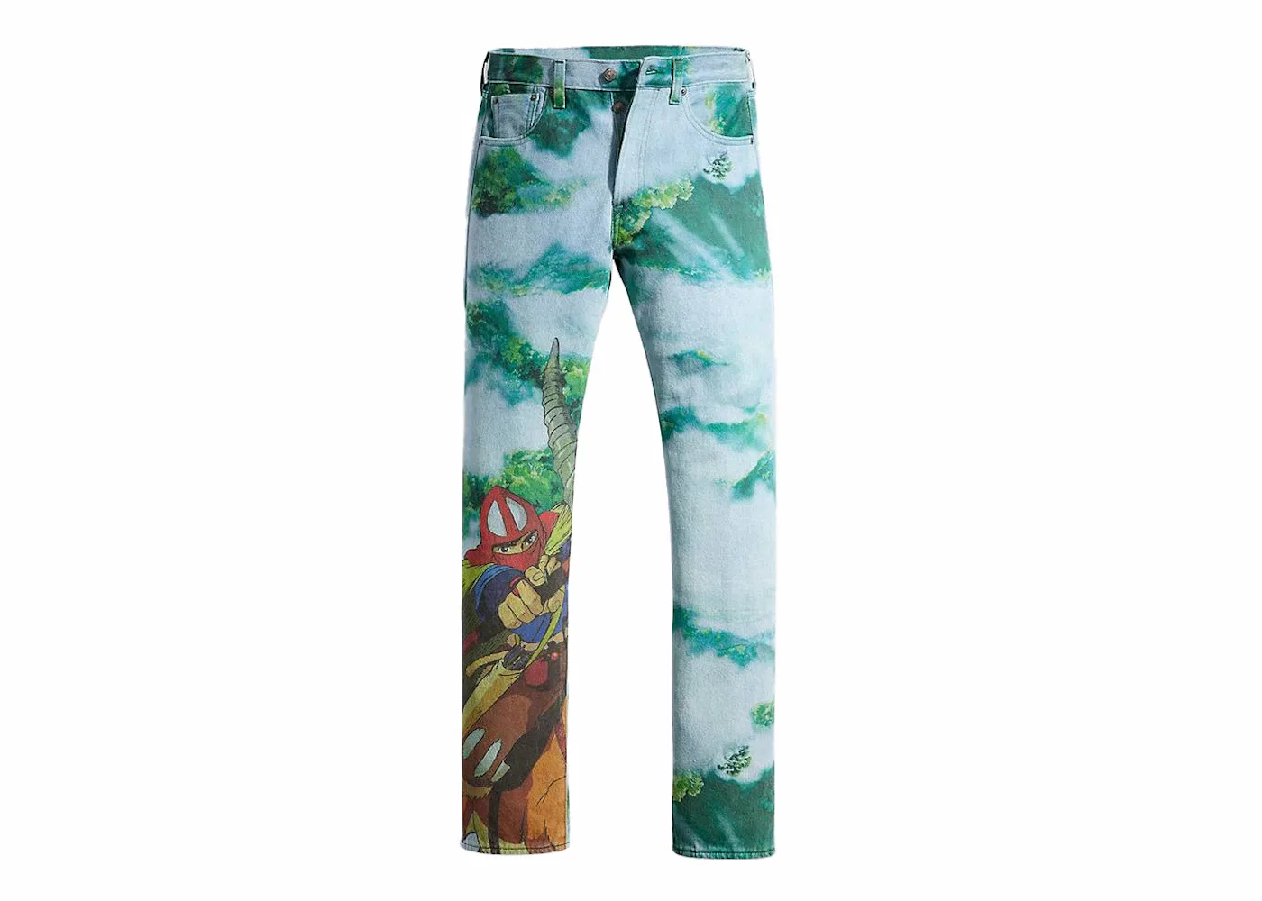 Мужские джинсы прямого кроя Levis x Princess Mononoke 501 '93, Xghibli Cloud Blue/Multicolor