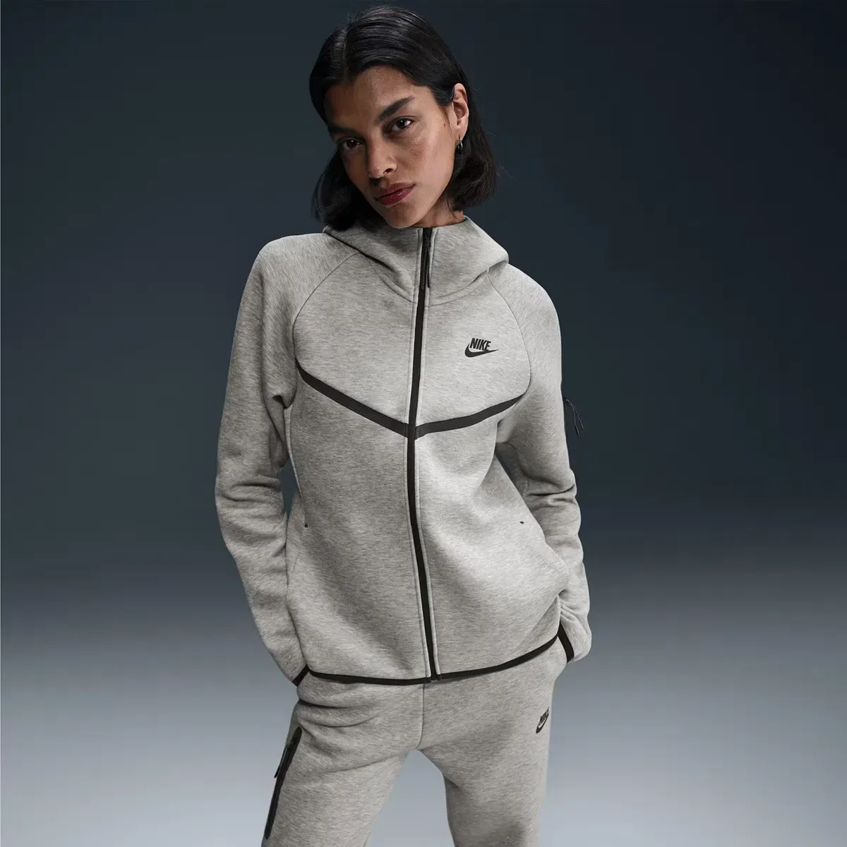 Женская худи Nike W Tech Fleece Windrunner Fz Hdy 2, Gris