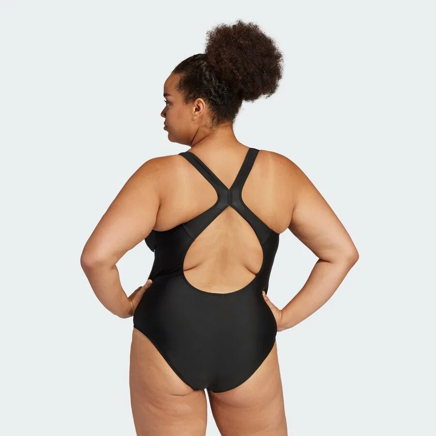 Купальник-бралетт ADIDAS PERFORMANCE Active '3-Stripes C-Back Plus Size ' черного цвета — фото 3