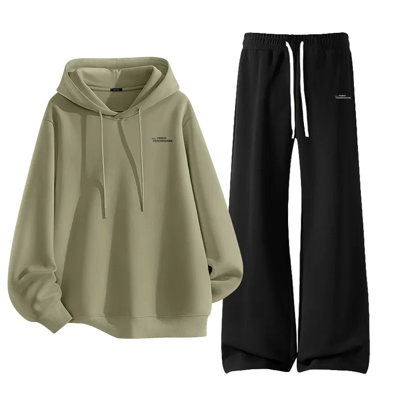 Детский комплект из худи и брюк Модель MINISO, Цвет Palm Green Black