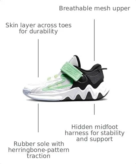 Детские кроссовки для мальчиков с высоким верхом Nike, White/Black-Barely Volt-Grey Fog — фото 3