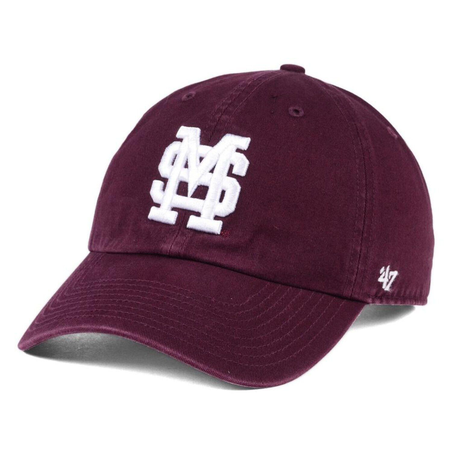 

Регулируемая кепка Mississippi State Bulldogs '47 Clean Up - темно-бордовая