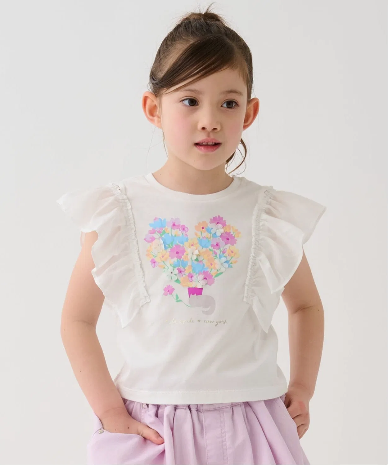 Детская футболка без рукавов Heart Blossom Cat kate spade new york kids, Off White