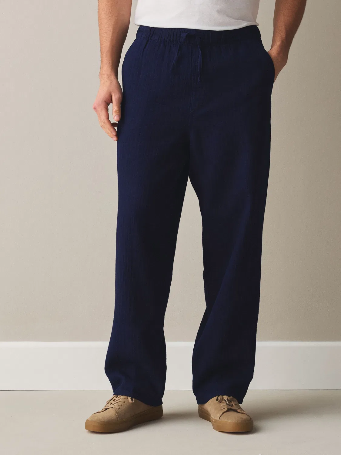 Брюки свободного кроя из 100% хлопка, Indigo Blue Striped Next — фото 3