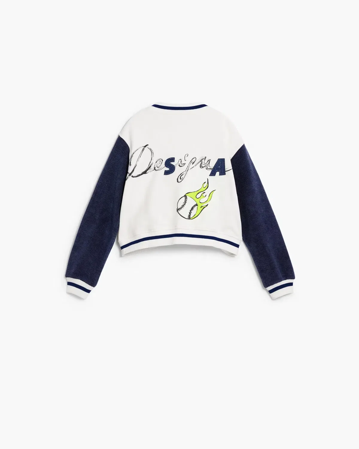 Детская куртка для мальчиков бейсбольная с принтом Desigual, Blanco / Amarillo — фото 2