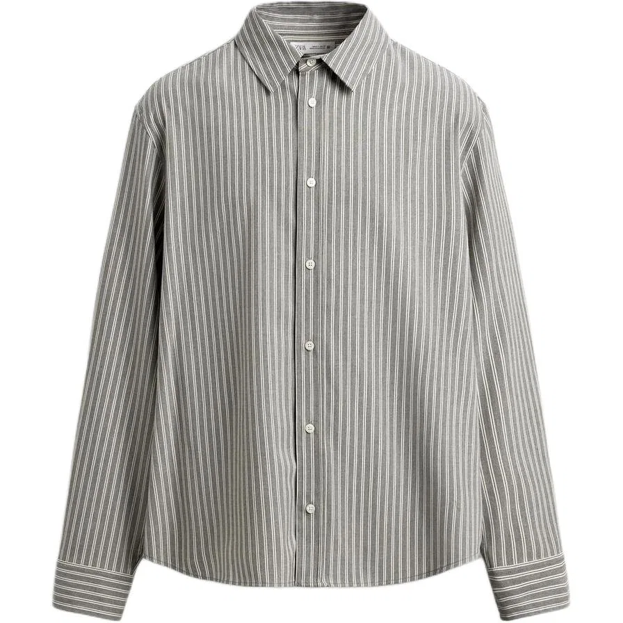 Мужская рубашка с отложным воротником Gray ZARA, Gray