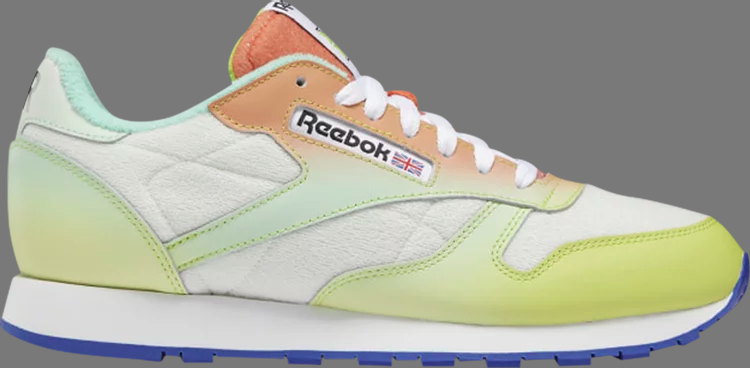 Кроссовки daniel moon x classic leather 'acid yellow bright cobalt' Reebok, желтый - фото