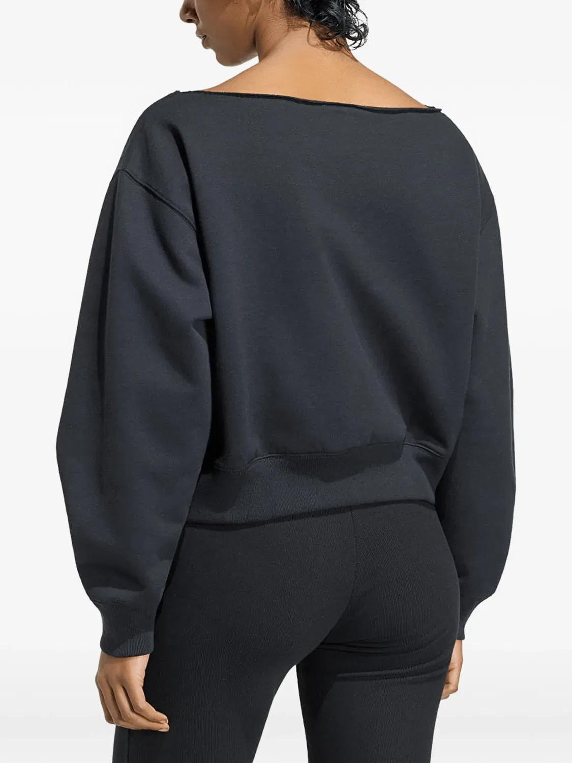 Флисовая толстовка с вырезом-лодочкой Essentials Adidas, черный — фото 4