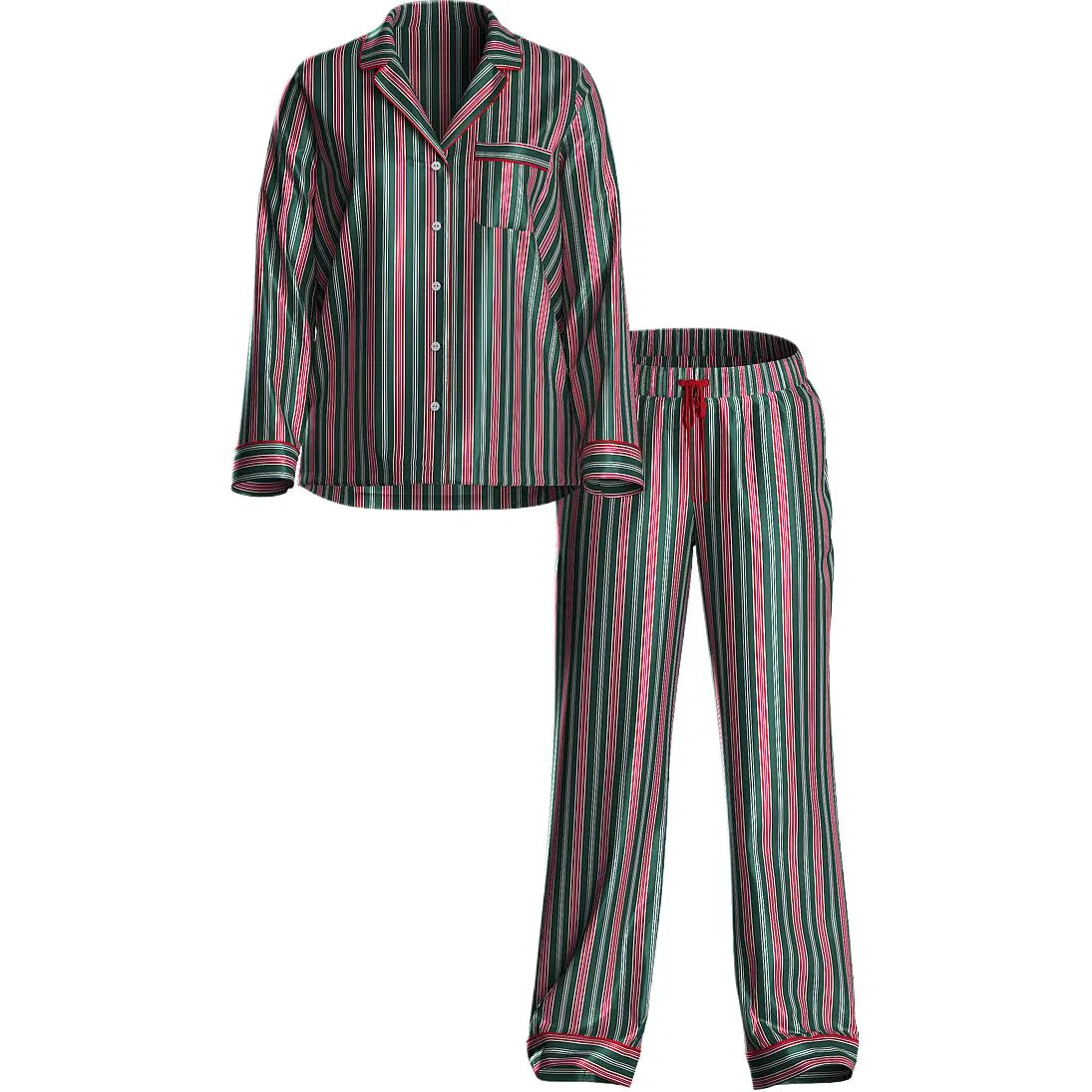 Женский комплект пижам Celebration's Red Green Stripes Victoria's Secret, Цвет Celebration's Red Green Stripes