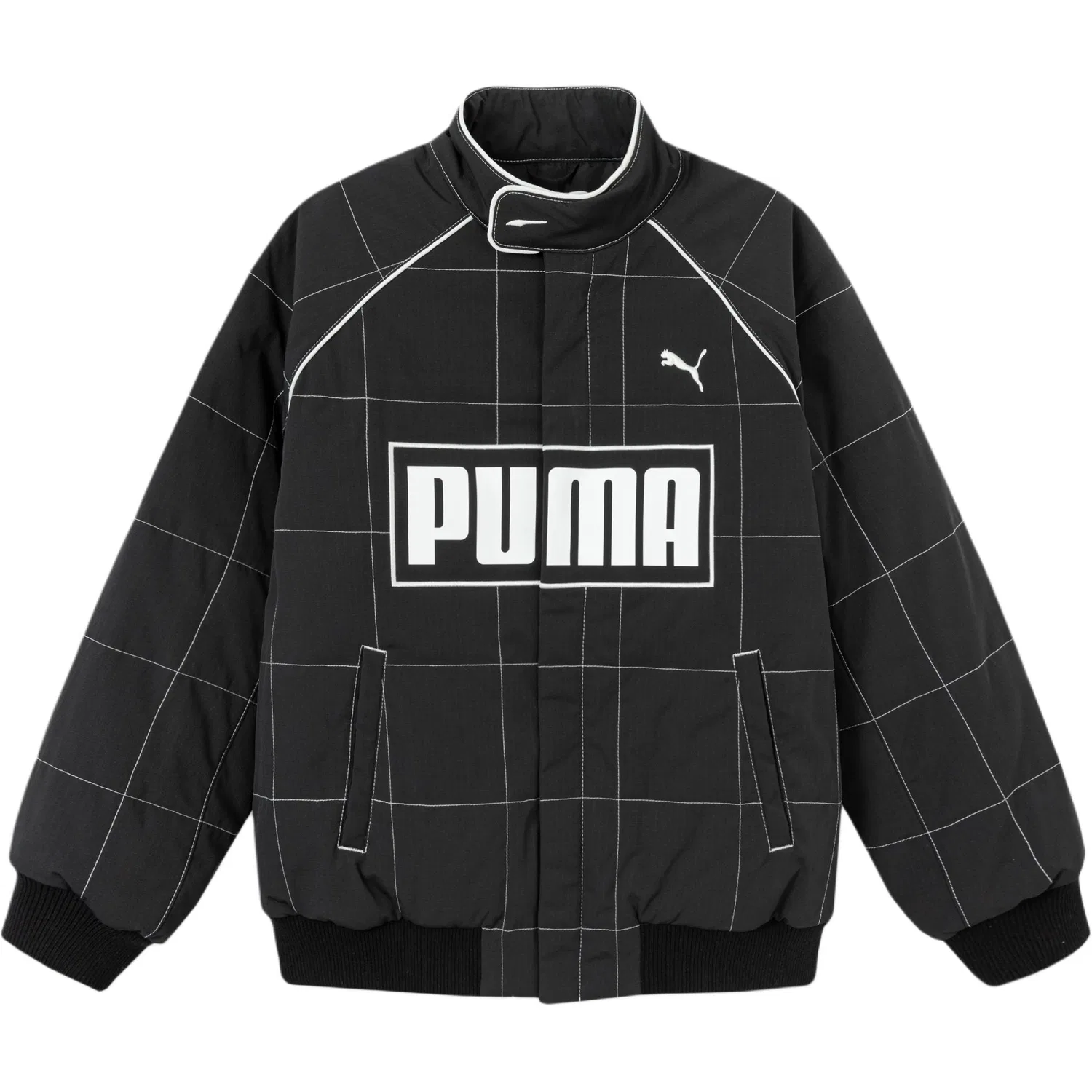 Детское утепленное пальто с воротником-стойкой PUMA, Черный