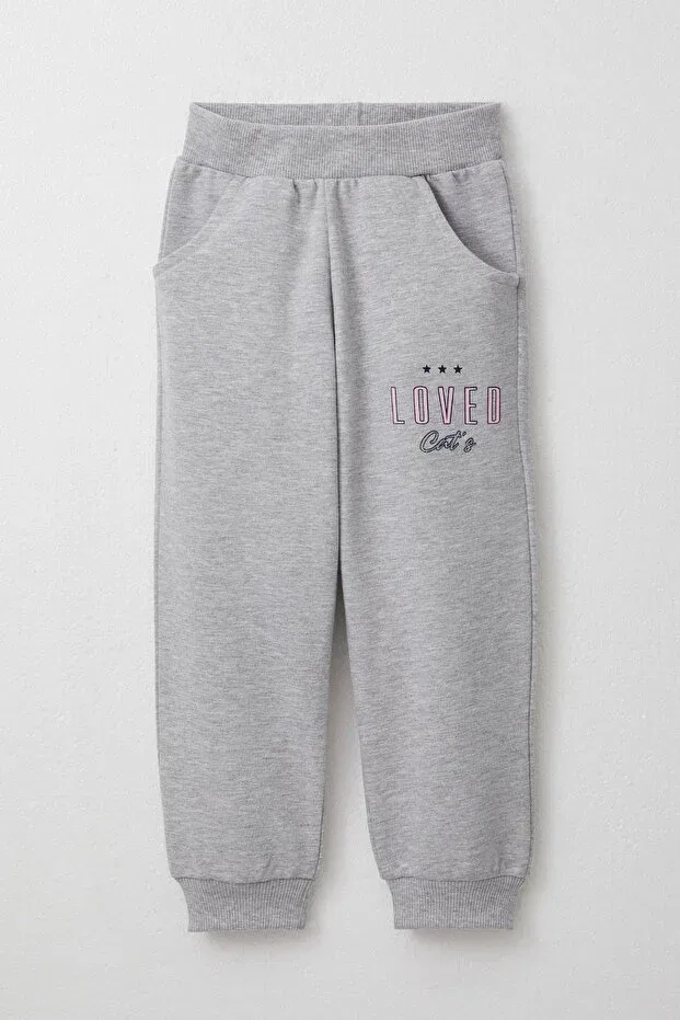Детский спортивный комплект для девочек с принтом 1.5-5 years old girl's tracksuit set - cute kitten and dried rose printed Breeze, Rose Dry — фото 3
