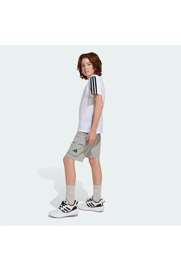 Детские шорты для девочек с карманами карго Essentials cargo kids shorts Adidas, Gray — фото 3