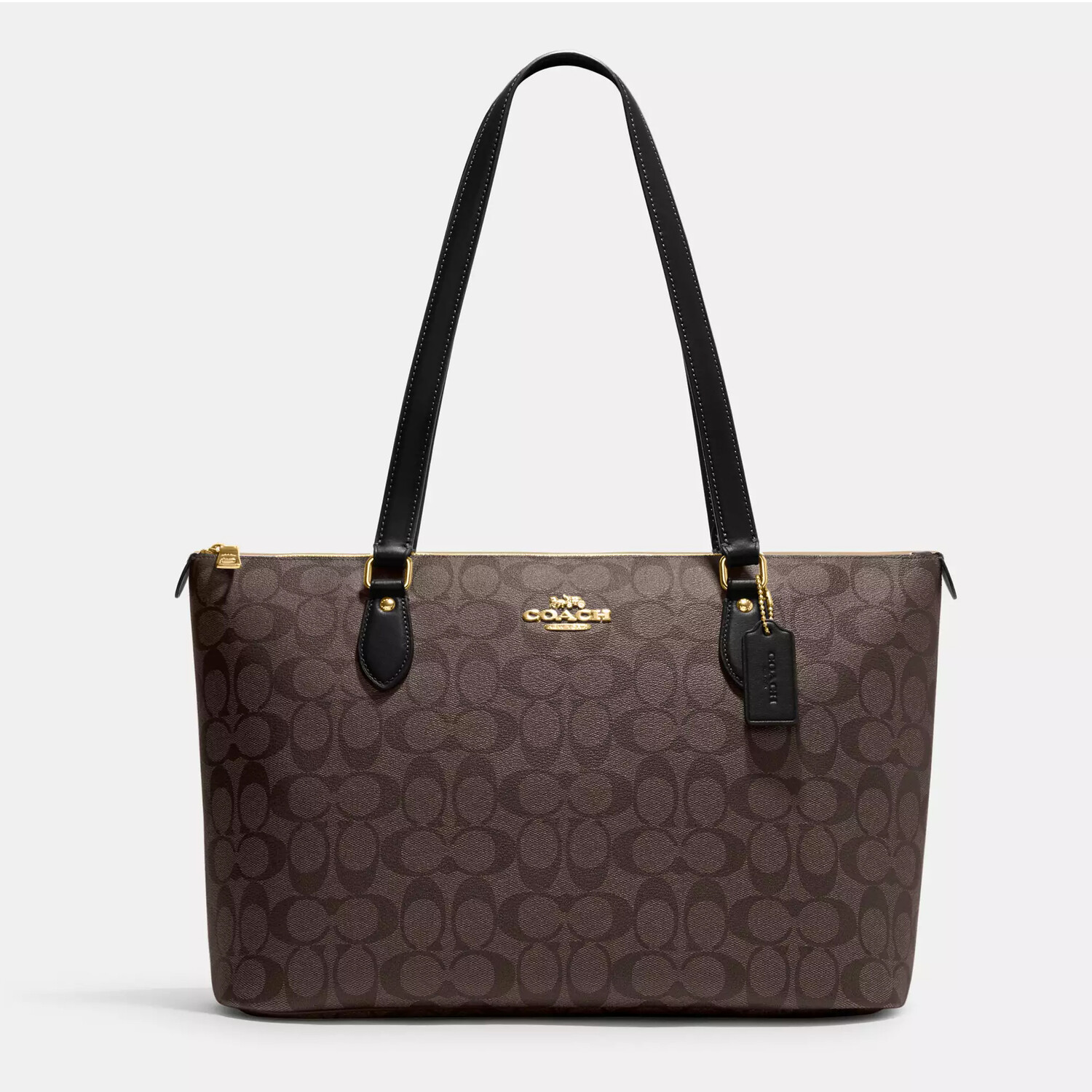 

Сумка Coach Outlet Gallery Tote In Signature Canvas, золотой/коричнево-черный