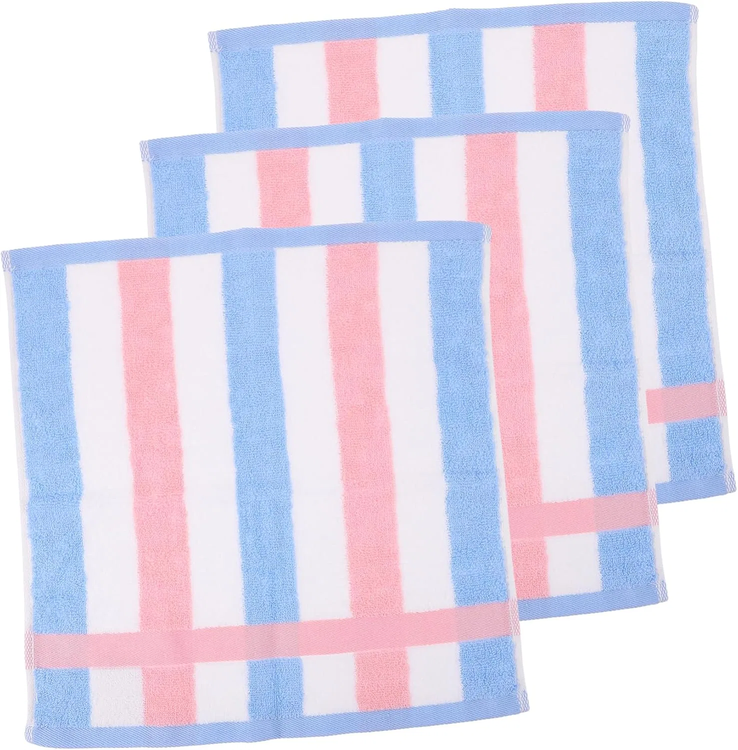 Полотенце для лица Hohopeti, набор 3 шт, 34x34 см, Розовый