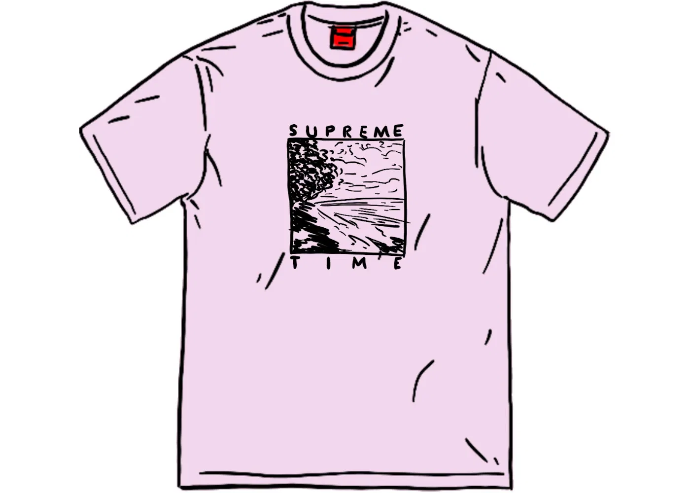 Мужская футболка с принтом Supreme Time Tee, Light Purple