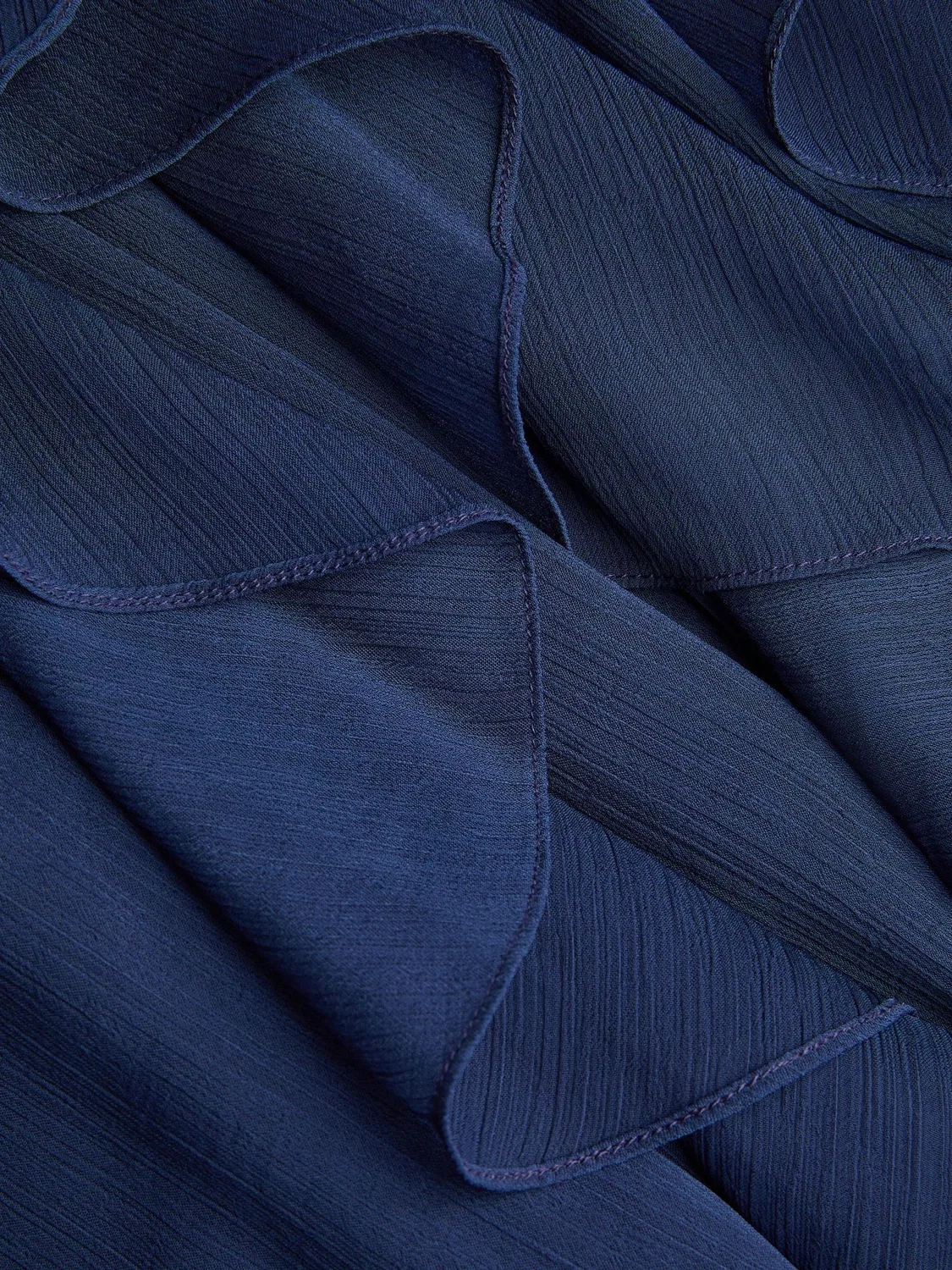 Платье для выпускного, с завязками на шее и рюшами Monsoon, темно-синий — фото 3