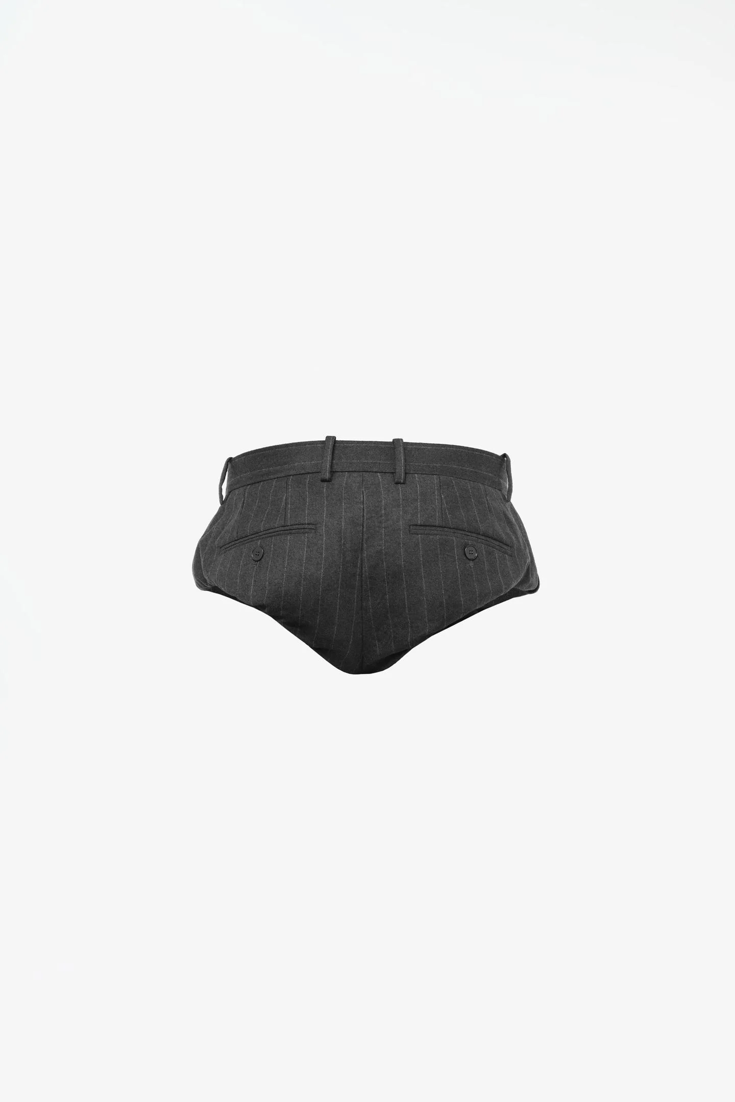 Шорты Zara в тонкую полоску из шерсти, темно-зеленый — фото 4
