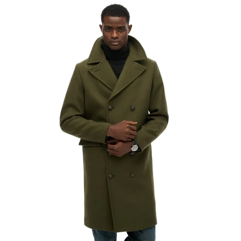 Пальто Merchant Wool Blend Superdry, зеленый
