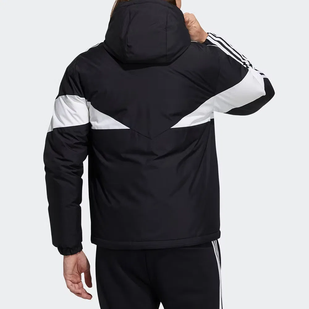 Куртка с капюшоном на пуху Adidas, черная — фото 3