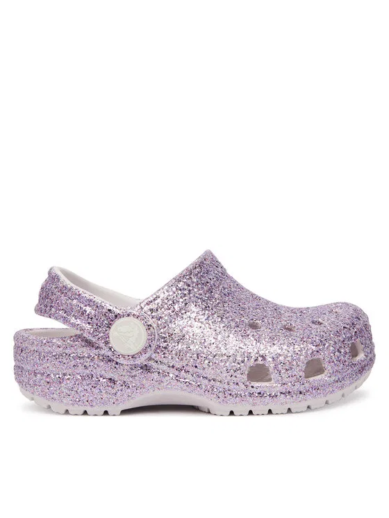 Шлепанцы Classic Chunky Glitter Clog T Crocs, фиолетовый