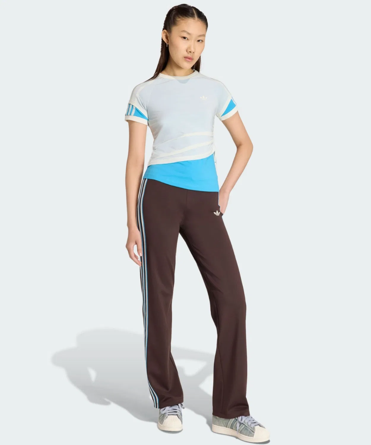 Женская футболка с длинным рукавомDouble Layer Cari T-Shirt Adidas Originals, White — фото 4