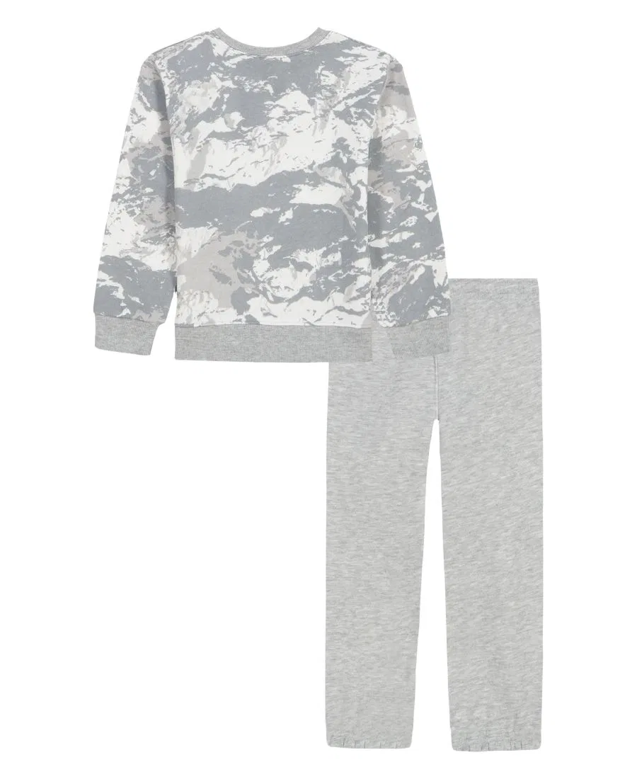 Комплект из свитшота и джоггеров Rival Fleece Under Armour, White Camo/Mod Gray Heather — фото 2