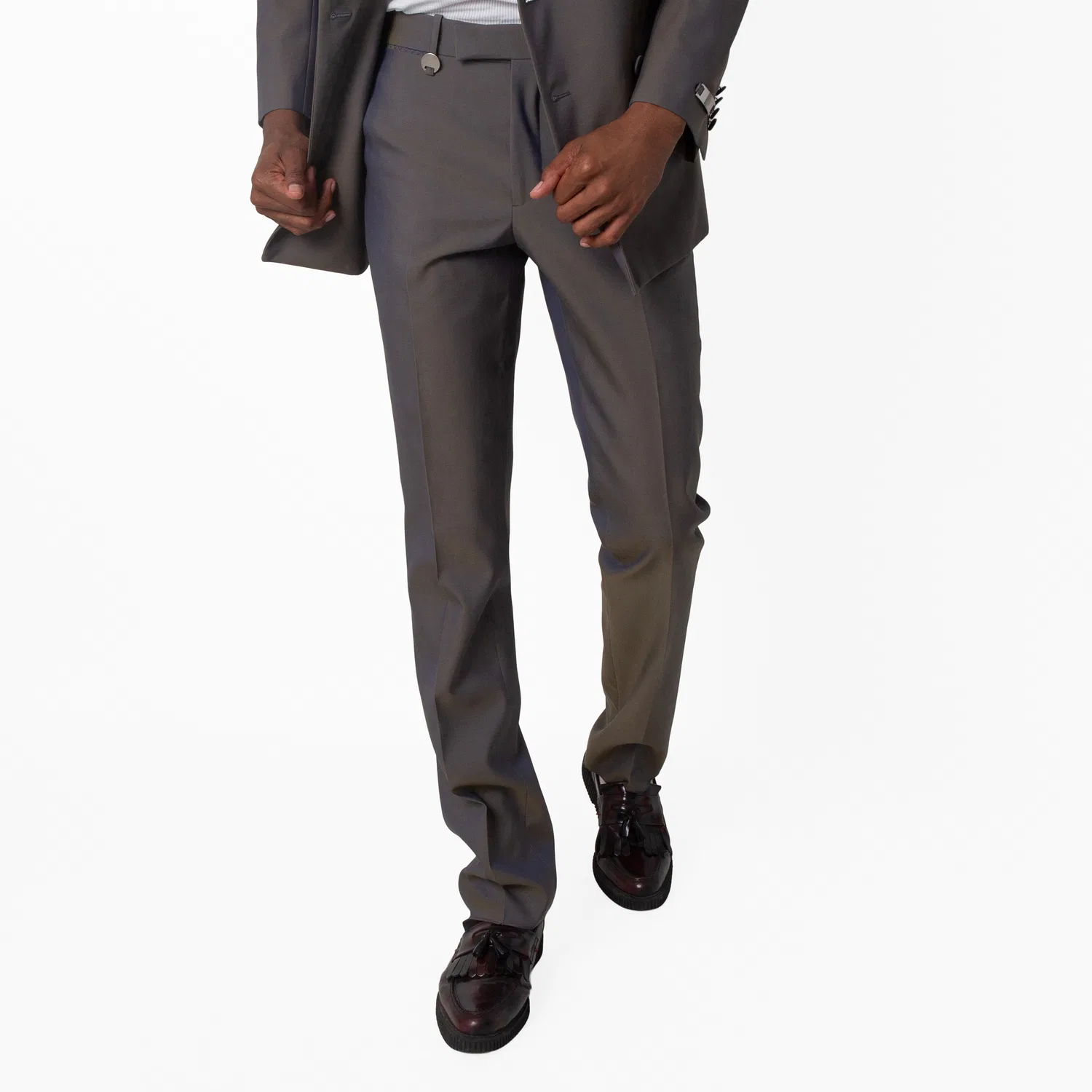 Брюки классические из шерсти Tailored Wool Trousers Burberry, Blue Multi-Color
