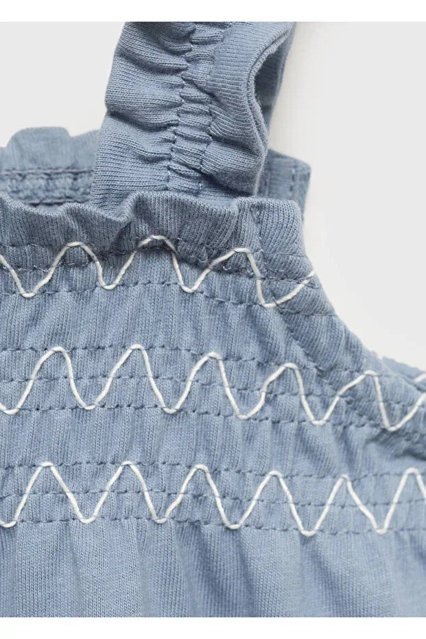 Детское платье для девочек с защипами Mango Baby, Blue — фото 4