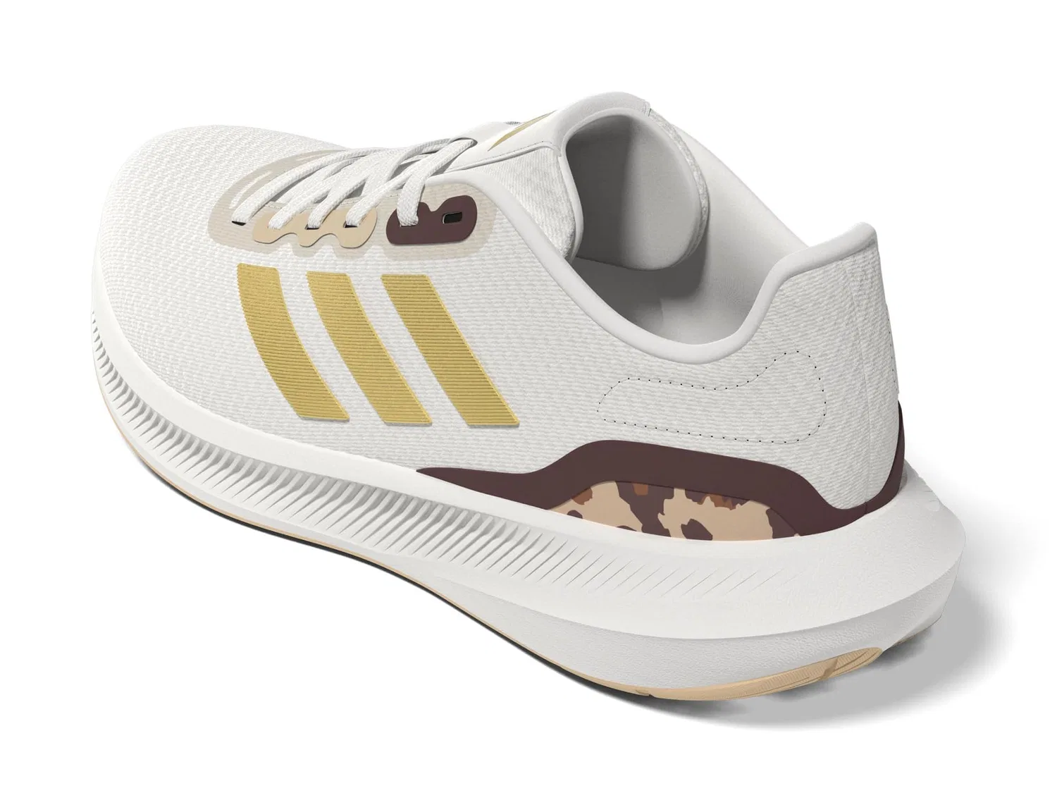 Детские кроссовки для мальчиков с принтом Run Falcon 3.0 Adidas, White Gold Metallic Beige Magic — фото 4