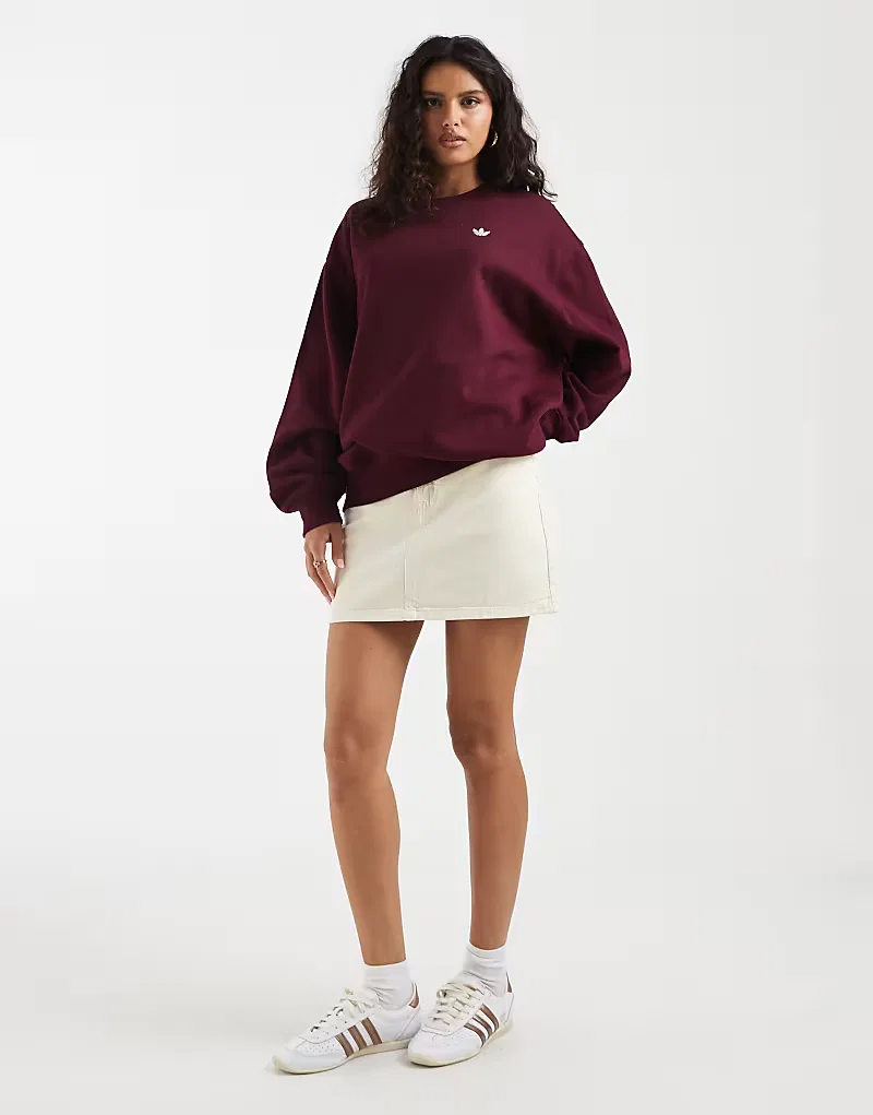 Толстовка Adidas Originals Essential Oversized, бордовый — фото 2