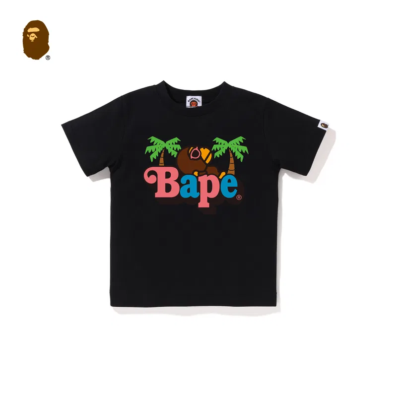 Футболка с круглым вырезом, Pre School, A BATHING APE, Black — фото 3