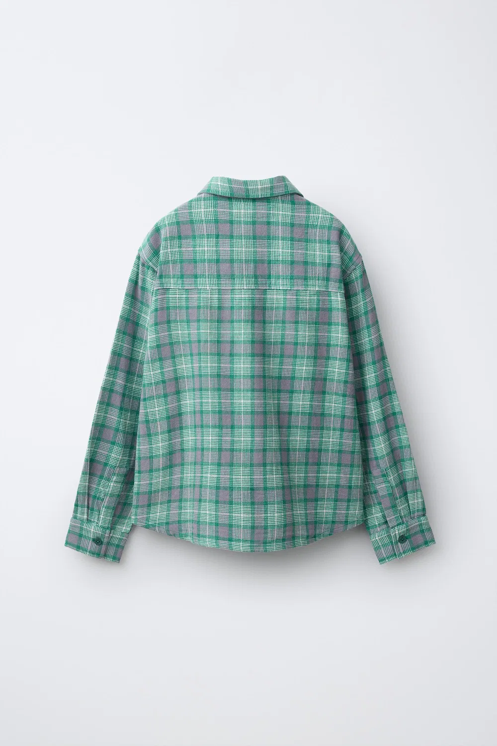Рубашка в клетку ZARA, Mid-green — фото 2