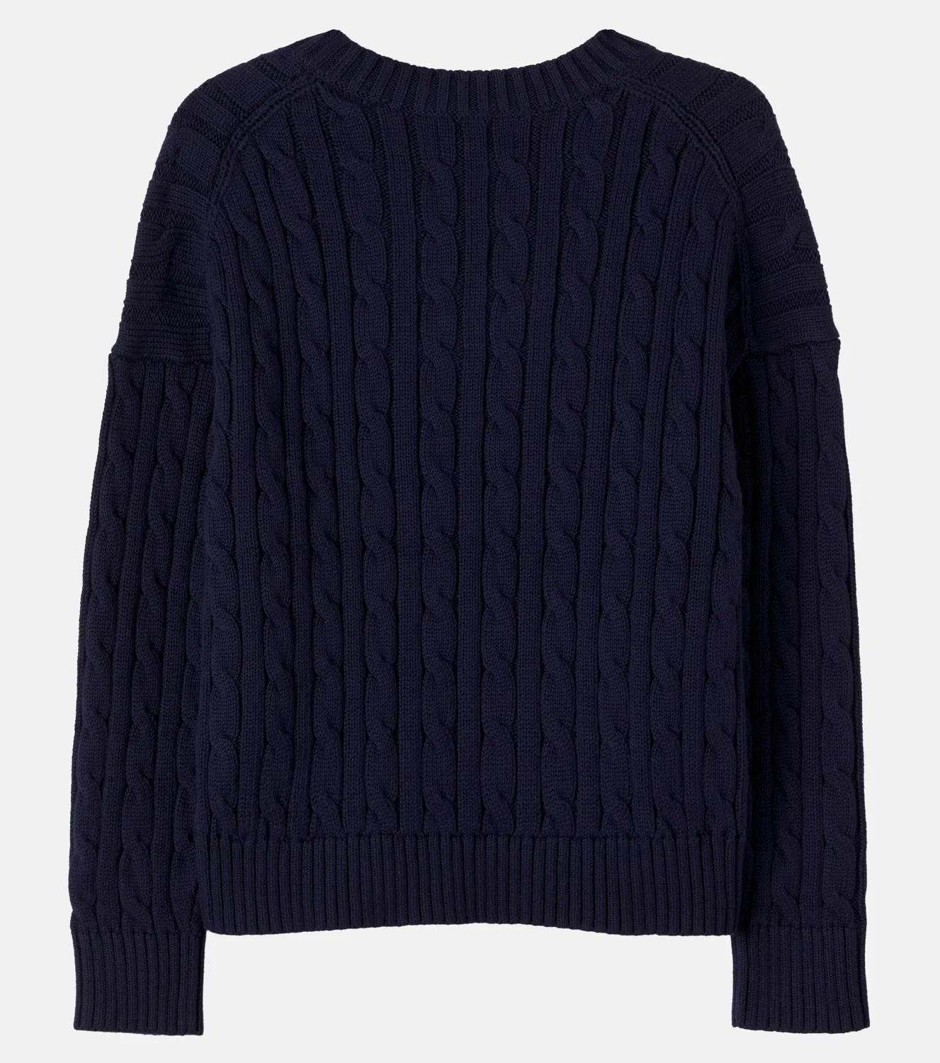 Свитер из кос хлопковый Polo Ralph Lauren Kids, синий — фото 3