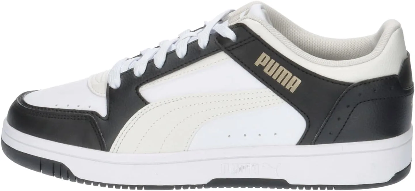 Кроссовки PUMA Unisex Rebound Joy Low, белый/черный/серый/золотой — фото 2