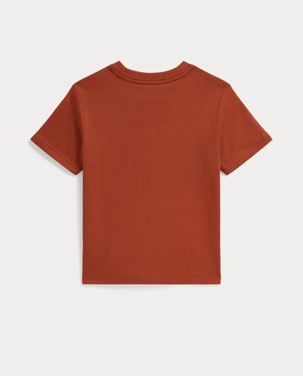 Детская футболка для мальчиков хлопковая с вышивкой Polo Ralph Lauren, Orange — фото 2