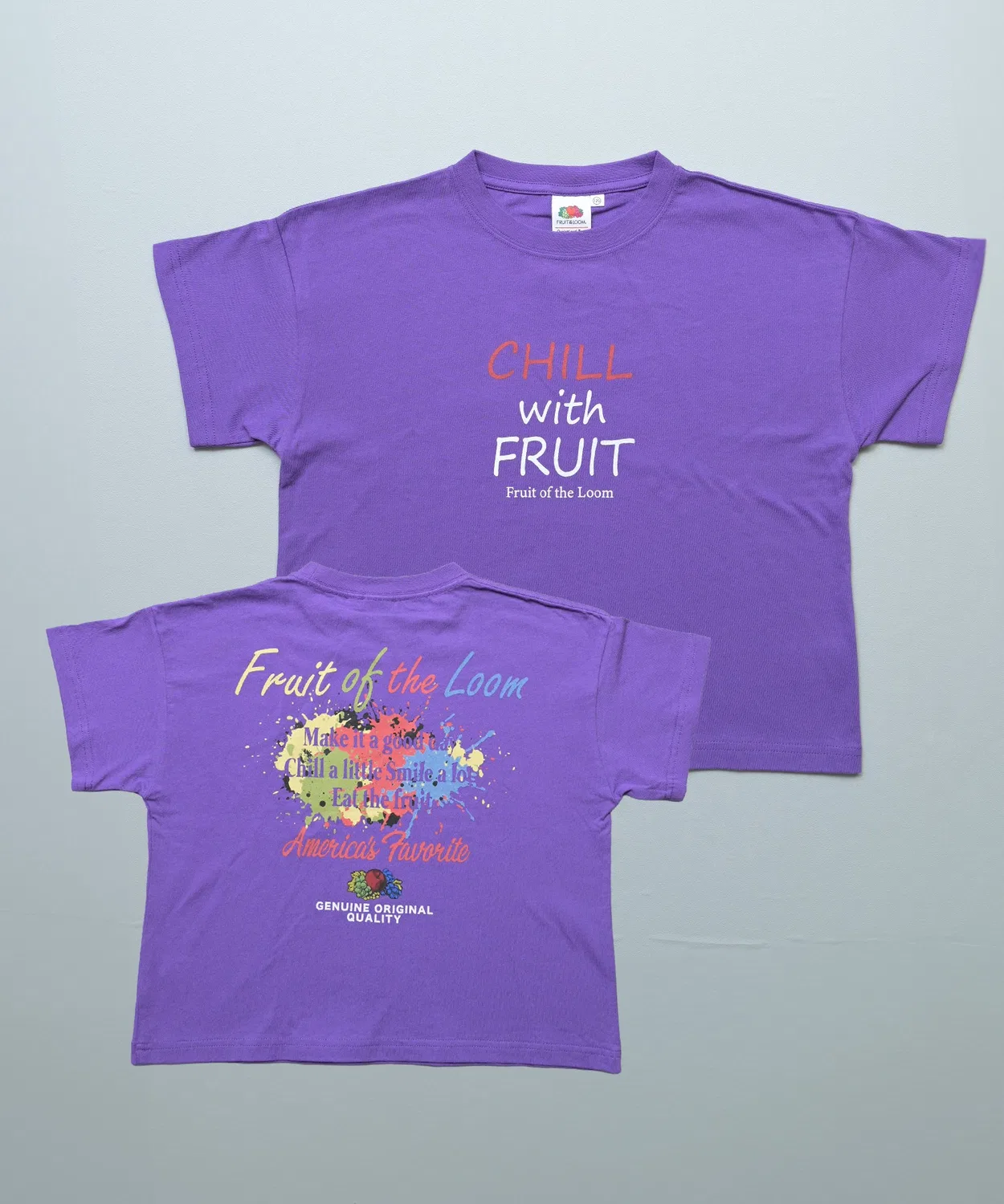 Детская футболка с принтом FRUIT OF THE LOOM, Purple