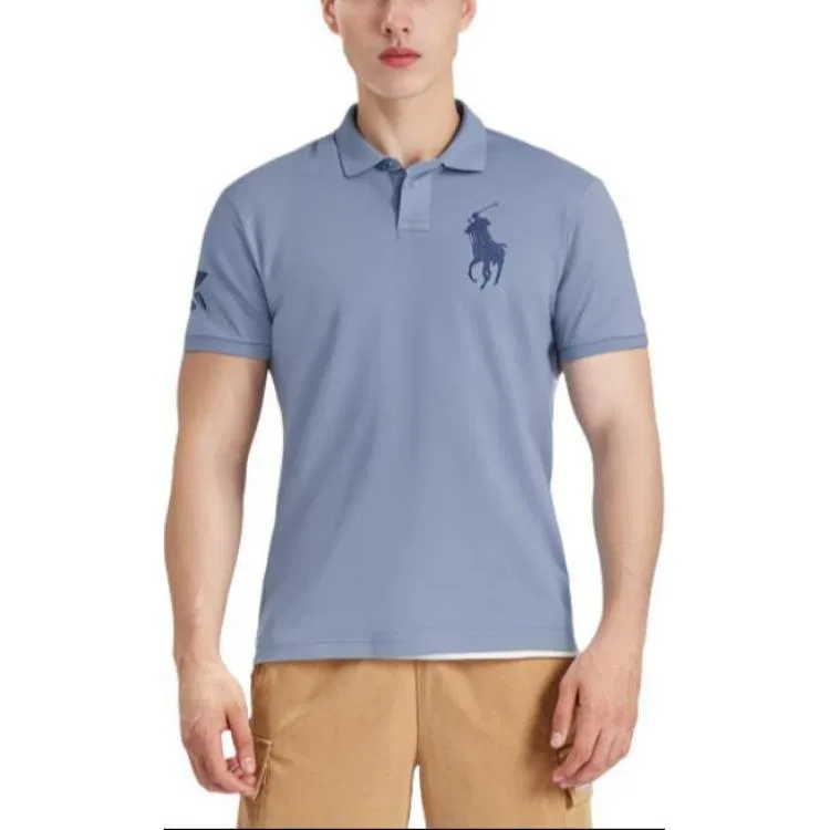 Мужское поло с коротким рукавом Polo Ralph Lauren Big Pony SS23, Blue — фото 4