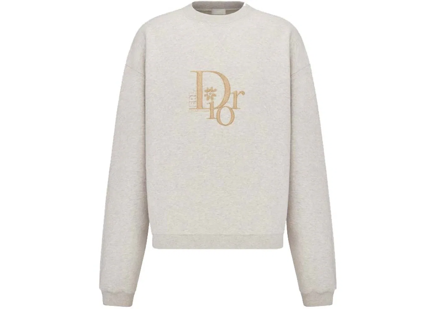 Женский свитшот оверсайз с ворсом Dior x ERL, Heathered Gray Cotton Fleece