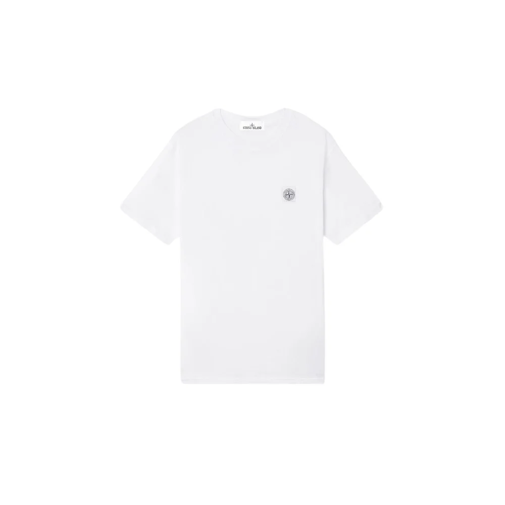 Мужская футболка Stone Island Slim-fit With Compass Patch, белый