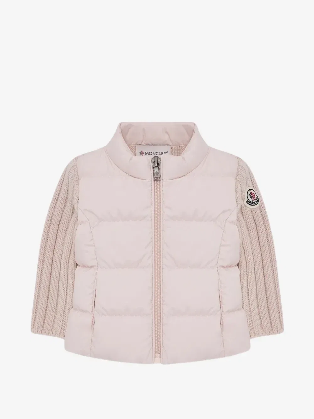 Стеганая куртка из шерсти и кашемира Moncler Enfant, розовый