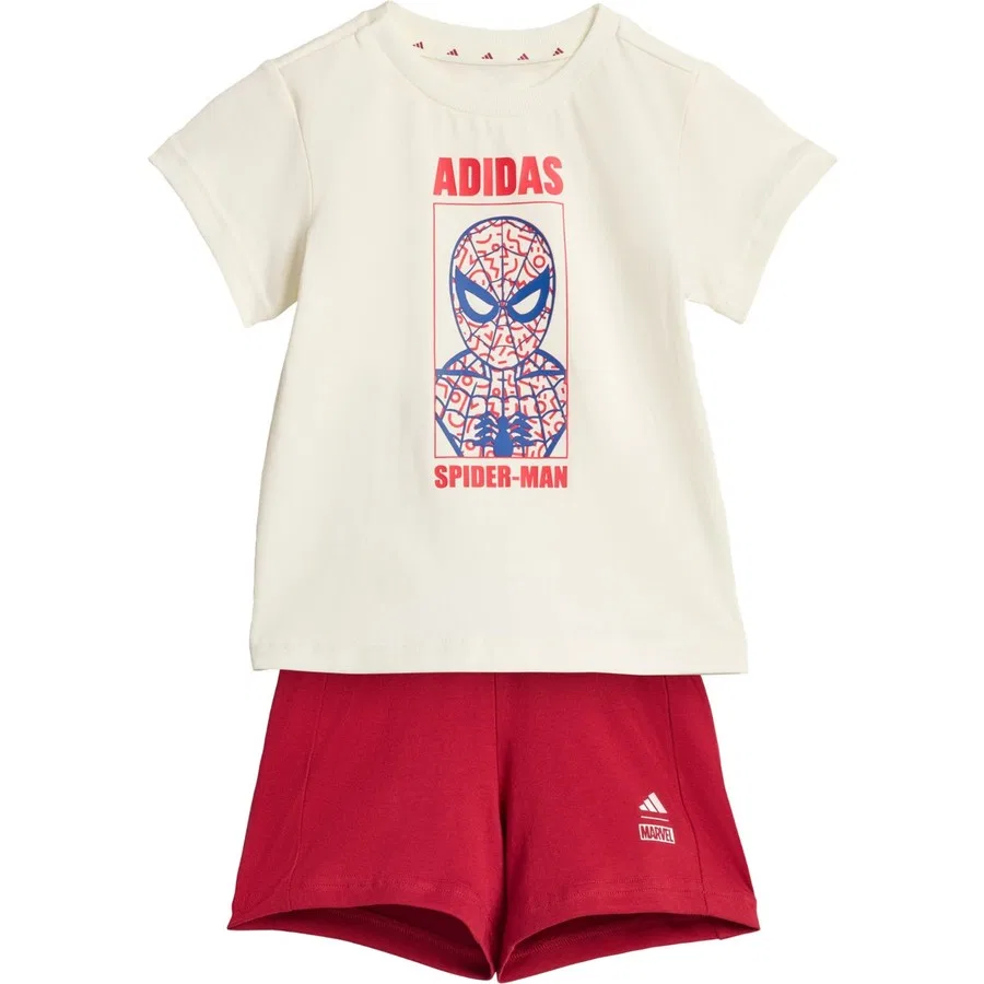 Комплект футболки и шорт с принтом Marvel Spider-Man adidas, Белый