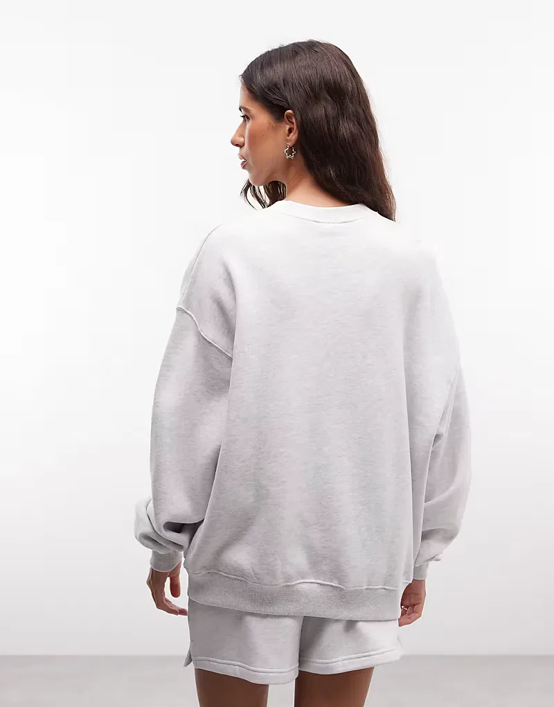 Свободная толстовка Nike Studio Fleece в стиле университетской формы, светло-серый — фото 4