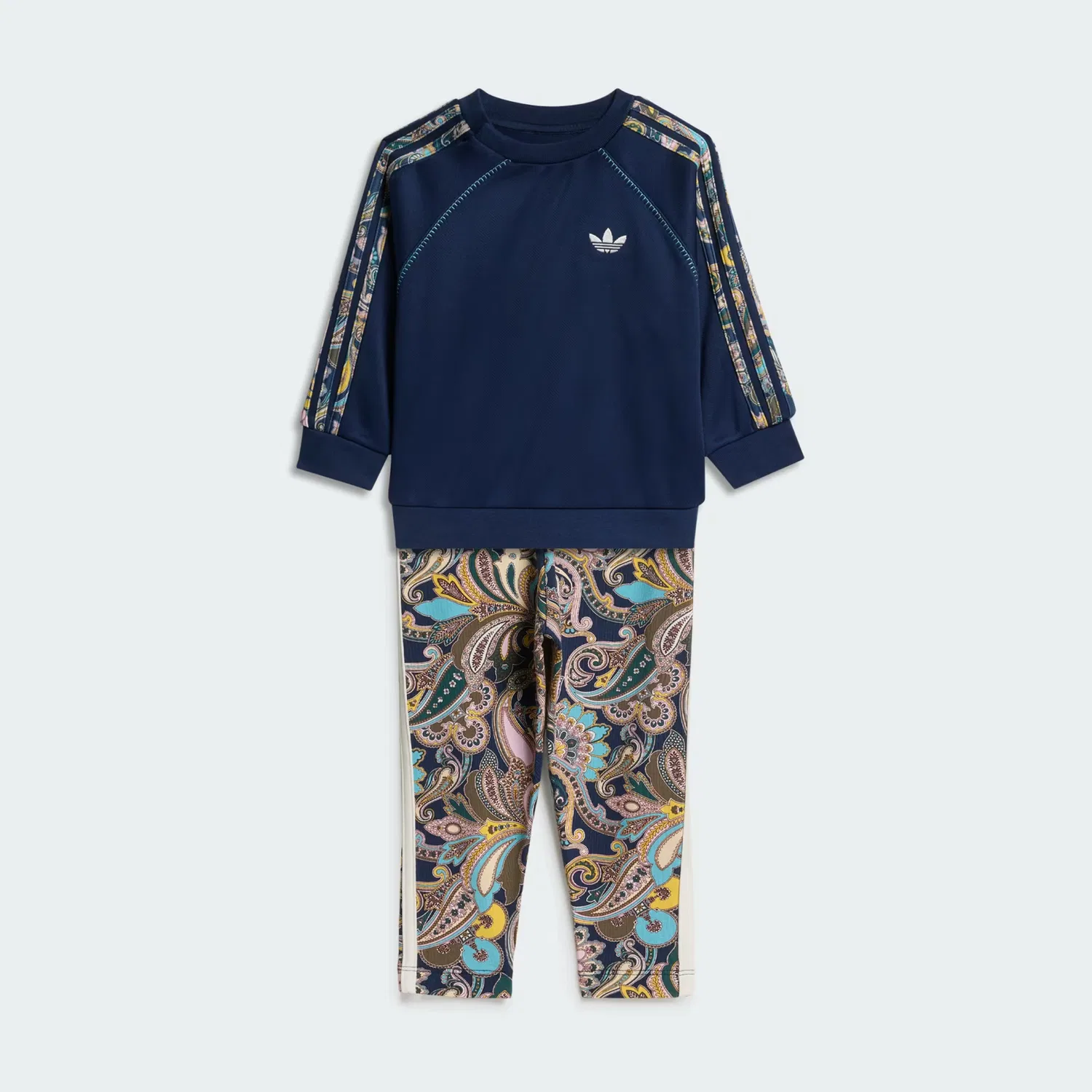 Детский комплект с принтом Paisley Parade из оверсайз-топа и леггинсов Liberty London Adidas Originals, Night Indigo/Мультиколор — фото 2