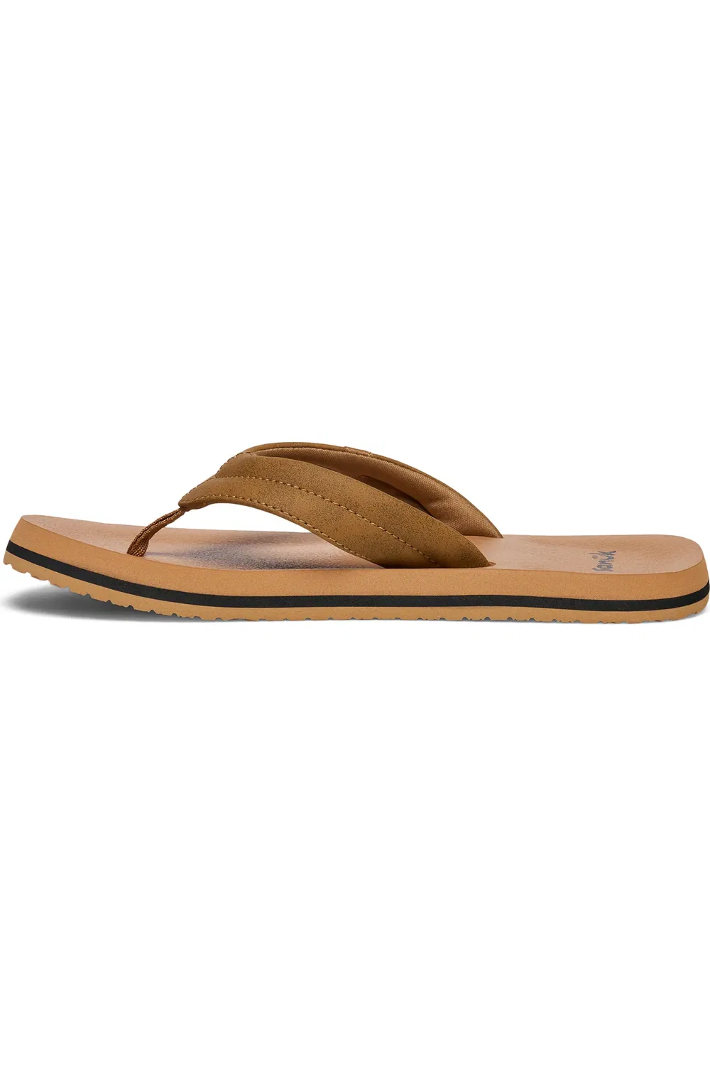 Детские сандалии вьетнамки на контурной стельке Wavy Sanuk, Tan — фото 2