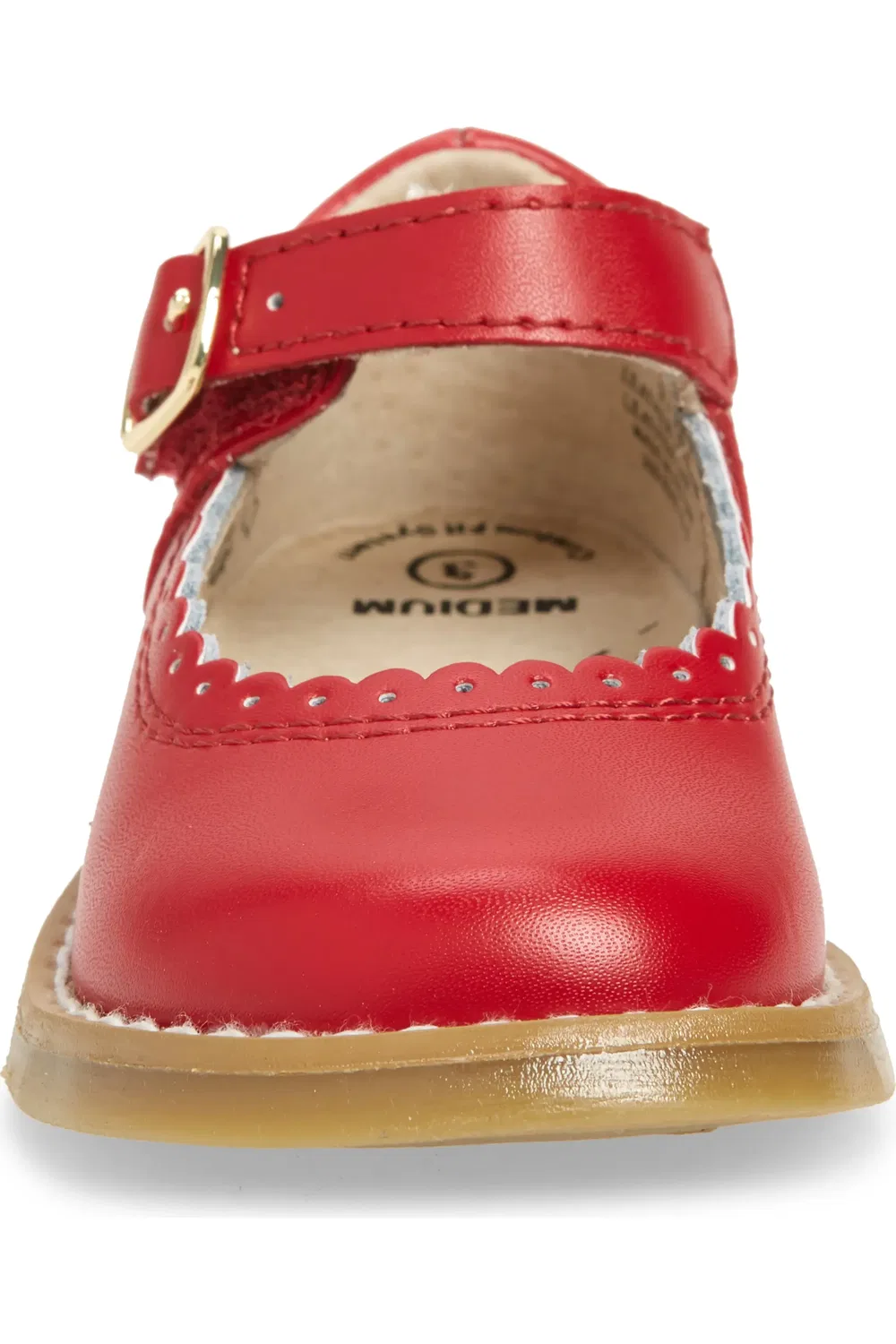 Детские туфли лоферы с регулируемой застежкой Allie Mary Jane Footmates, Apple Red — фото 4