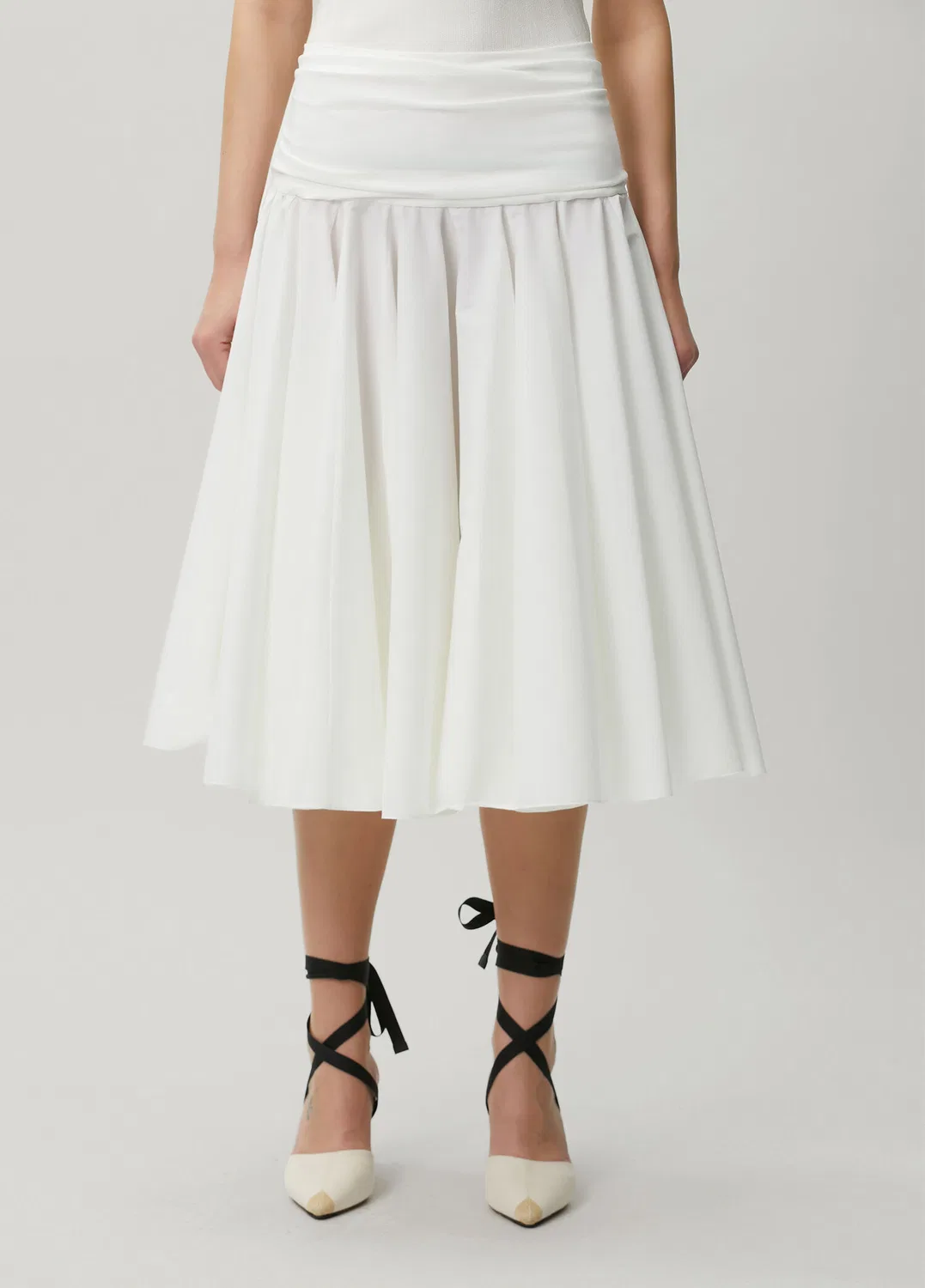 Юбка асимметричная плиссированная The Petticoat Jacquemus, white — фото 2